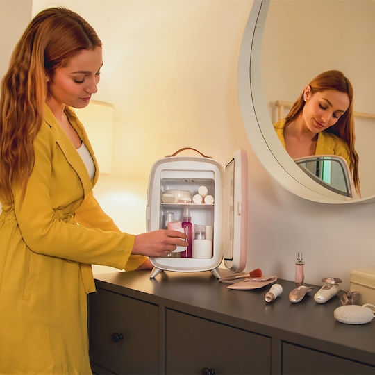 Cecotec Bamba Coolingbeauty 6000 Mirror Cosmetic Refrigerator 6lt With Shelf Mirror And LED Lighting Pink 18W