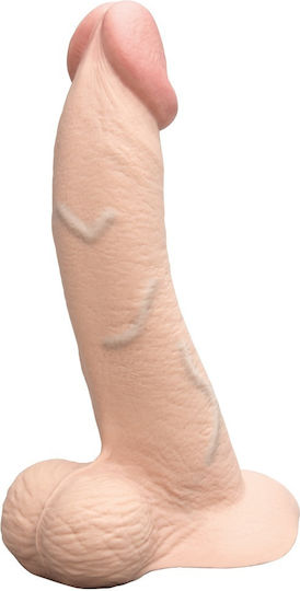 b-Vibe Glasdildo mit Hoden und Saugnapf Fleisch 23cm