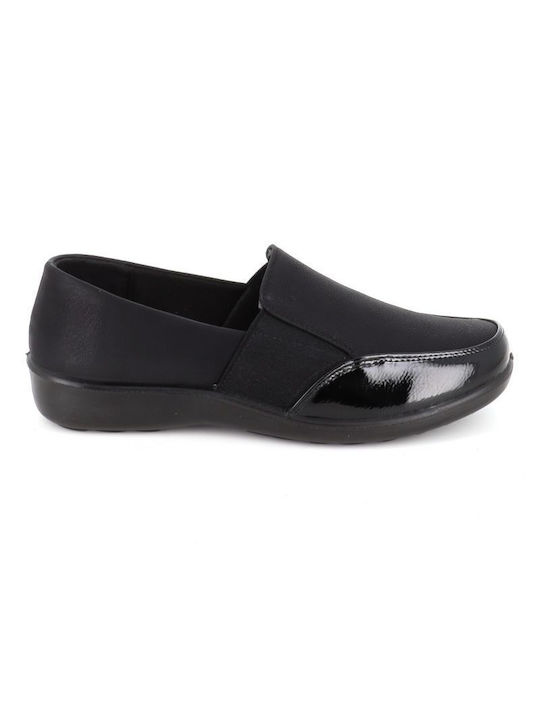 B-Soft Leather Women's Moccasins in Black Color