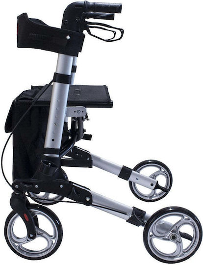 Antar Foldable Aluminum Walker with Wheels Black