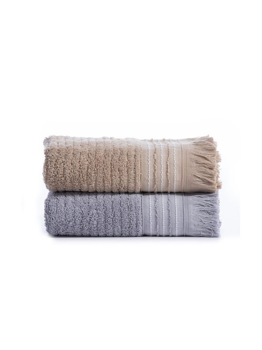 Nef-Nef Homeware Bath Towel Satti 70x140cm. Grey Weight 500gr/m²