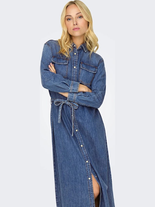 Trudy Maxi Σεμιζιέ Φόρεμα Τζιν Light Blue