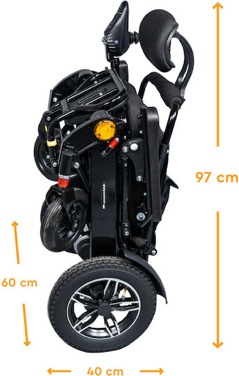 Mobiak Odysseus Scaun Cu Rotile Electric Pliabil Negru 12"