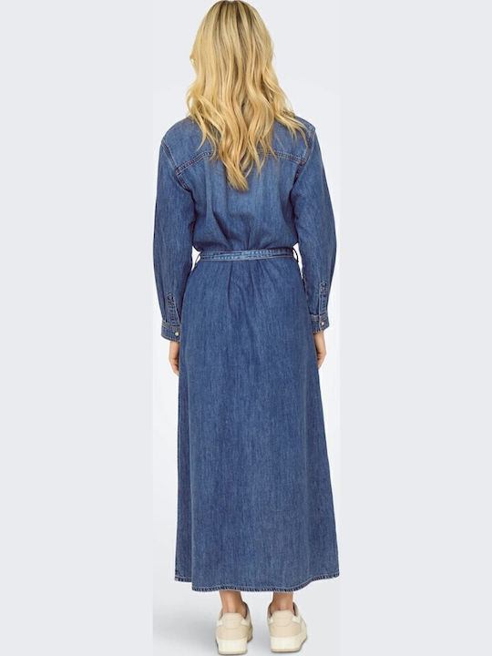Trudy Maxi Σεμιζιέ Φόρεμα Τζιν Light Blue