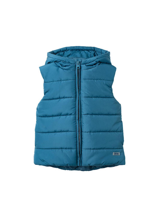 Zippy Kids Casual Jacket Sleeveless with Lining & Hood Turquoise