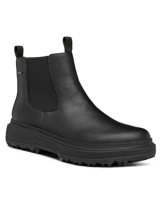 Geox Leder Damen Knöchelstiefel Schwarz