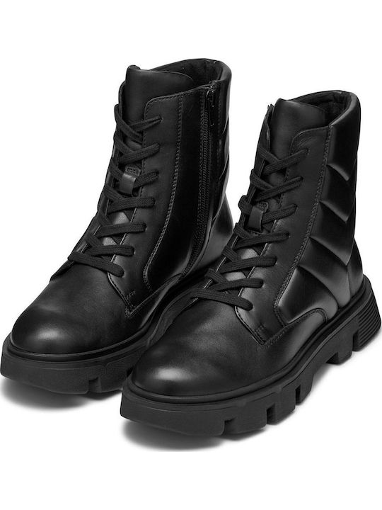 D Vilde Leather Women's Ankle Boots Black