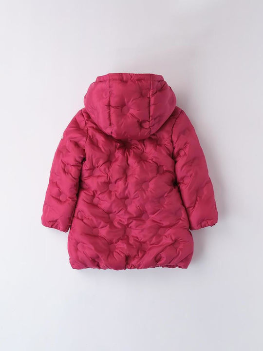 Kids' Coat Long with Hood Magenda