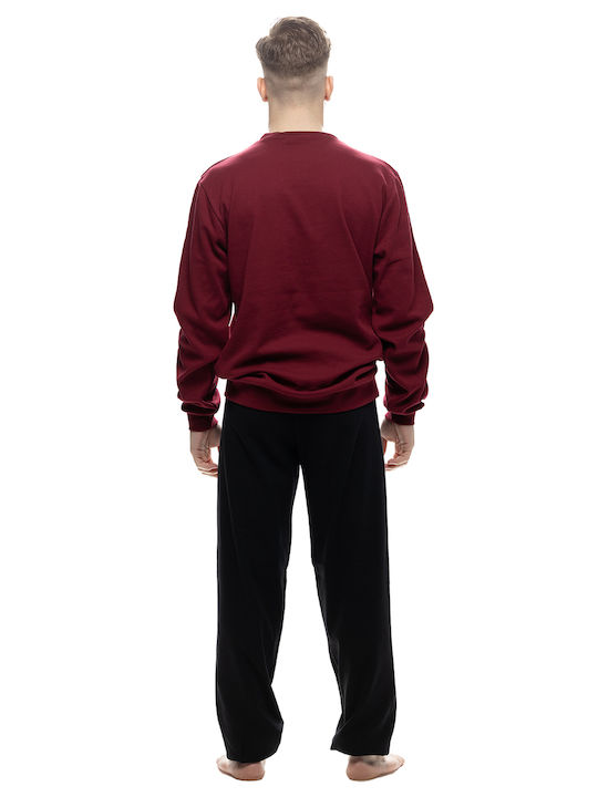 Galaxy Men's Winter Pajamas Set Bordeaux