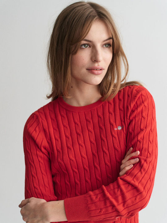 Women's Long Sleeve Sweater Cotton Red