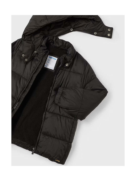 Mayoral Kids Quilted Jacket with Hood Black