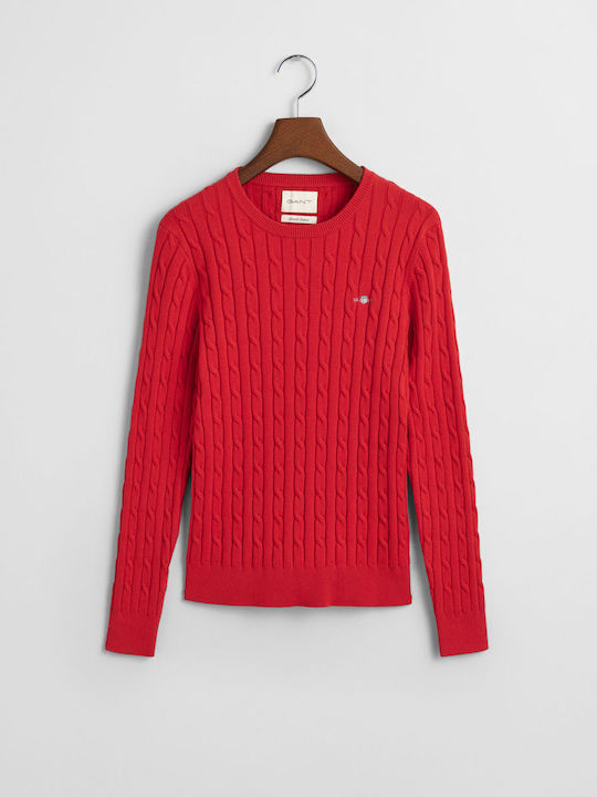 Women's Long Sleeve Sweater Cotton Red