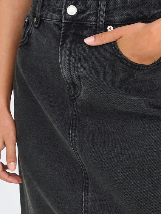 Maxi Φούστα Πουά Washed Black