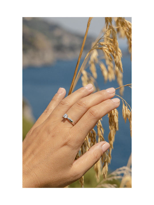 Themelidis Jewels Μονόπετρο από Λευκόχρυσο
