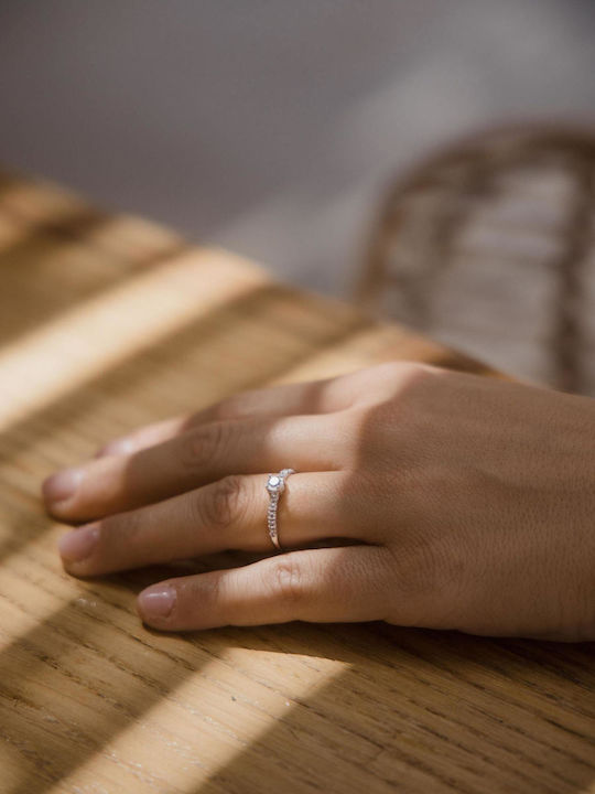 Themelidis Jewels Μονόπετρο από Λευκόχρυσο 18Κ Themelidis Jewels Μονόπετρο από Λευκόχρυσο 18Κ