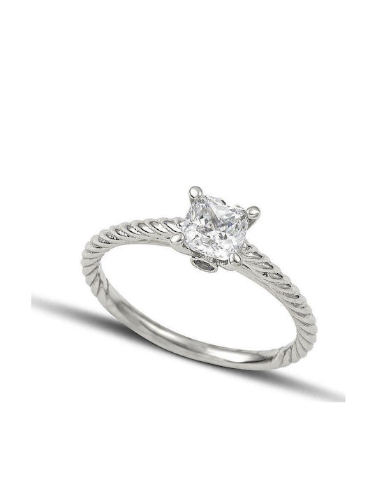 Themelidis Jewels Μονόπετρο από Λευκόχρυσο