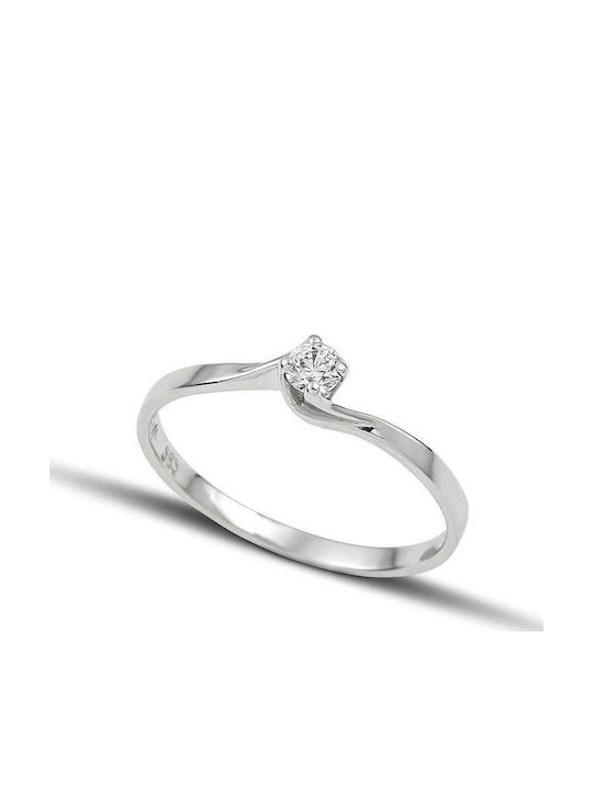 Themelidis Jewels Μονόπετρο από Λευκόχρυσο