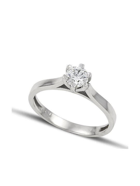 Themelidis Jewels Μονόπετρο από Λευκόχρυσο