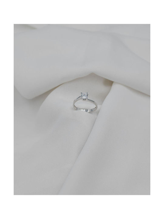 Themelidis Jewels Einzelner Steine Ringe aus Weißgold 18K mit Diamant