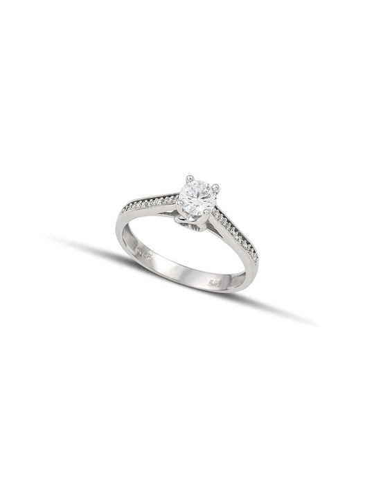 Themelidis Jewels Einzelstein aus Weißgold 18K mit Diamant