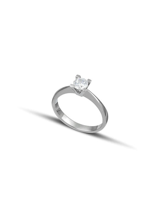 Themelidis Jewels Μονόπετρο από Λευκόχρυσο 18Κ με Διαμάντι