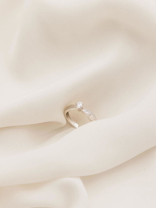 Themelidis Jewels Единичен камък от Бяло злато 18K с Диамант