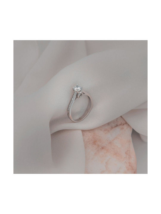 Themelidis Jewels Einzelstein aus Weißgold 18K mit Diamant
