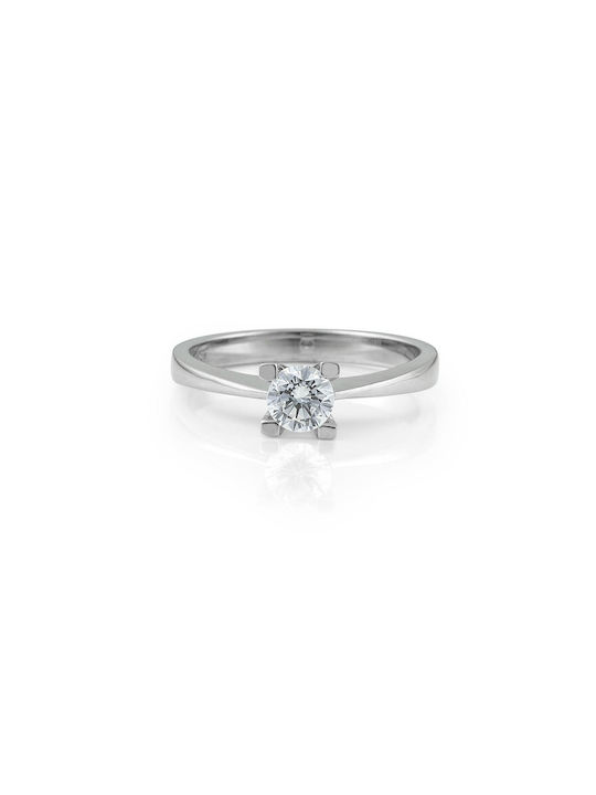 Themelidis Jewels Μονόπετρο από Λευκόχρυσο 18Κ με Διαμάντι
