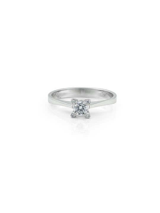 Themelidis Jewels Μονόπετρο από Λευκόχρυσο 18Κ με Διαμάντι