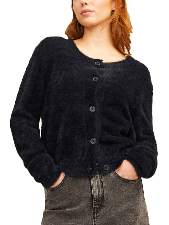 Jack & Jones Long Women's Knitted Cardigan with Buttons Black