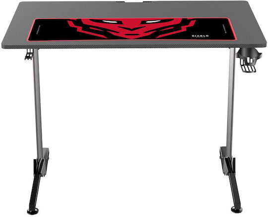 Gaming Office X-mate Wooden Black with Metal Legs and USB Ports 100x60x75cm