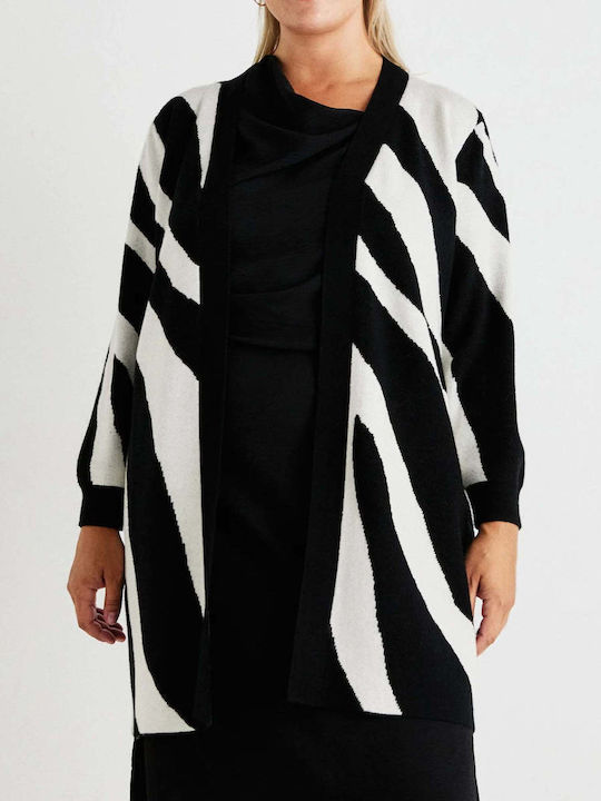 Long Women's Knitted Cardigan Black