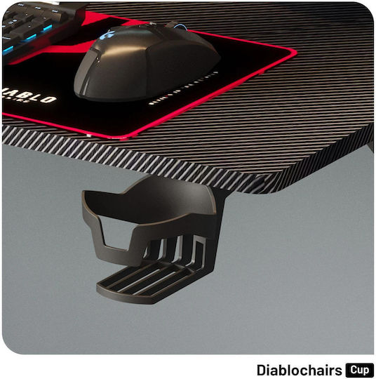 Gaming Office X-mate Wooden Black with Metal Legs and USB Ports 100x60x75cm