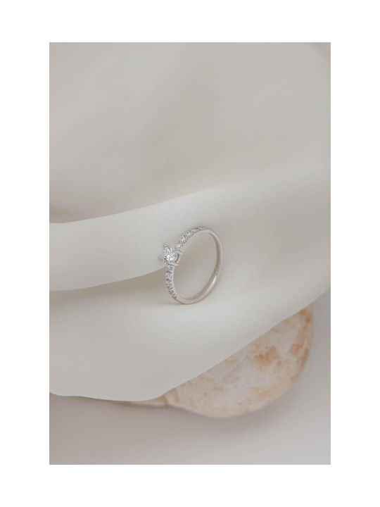 Themelidis Jewels Single Stone from White Gold 14K