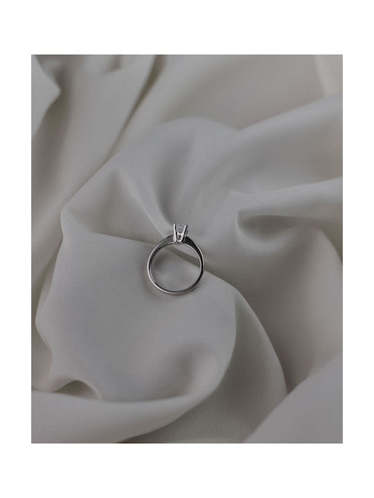 Themelidis Jewels Μονόπετρο από Λευκόχρυσο