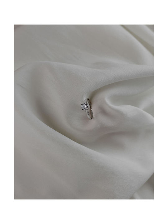 Themelidis Jewels Μονόπετρο από Λευκόχρυσο 18Κ με Διαμάντι