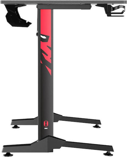 Gaming Office X-mate Wooden Black with Metal Legs and USB Ports 100x60x75cm