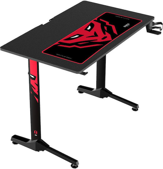 Gaming Office X-mate Wooden Black with Metal Legs and USB Ports 100x60x75cm