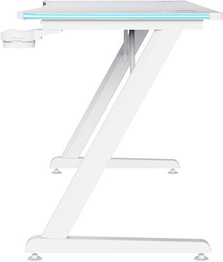 Геймърско Бюро GXT 709W Luminus Дървено Бяло С LED И USB Портове 120x60x74см