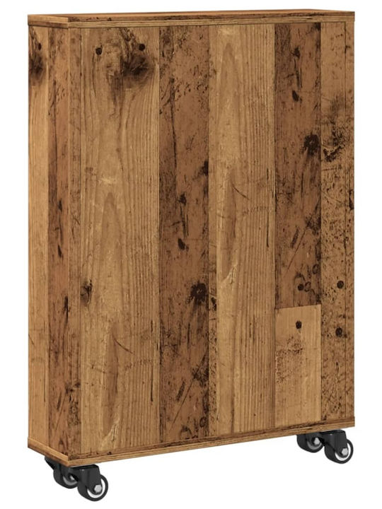 vidaXL Wooden Kitchen Trolley 4 Tiers Brown 48x13x68cm