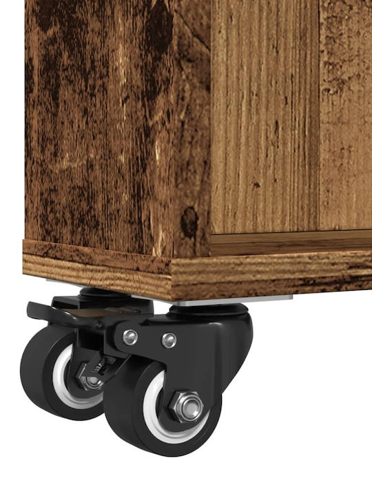 vidaXL Wooden Kitchen Trolley 4 Tiers Brown 48x13x68cm