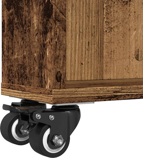 vidaXL Wooden Kitchen Trolley 4 Tiers Brown 48x13x68cm