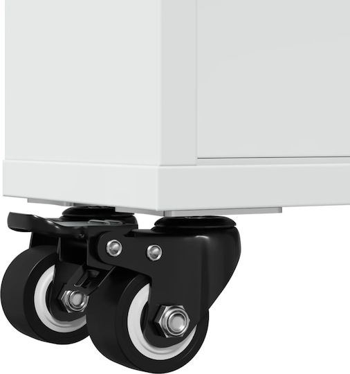 vidaXL Τρόλεϊ Κουζίνας Ξύλινο 4 Θέσεων Λευκό 48x13x68cm