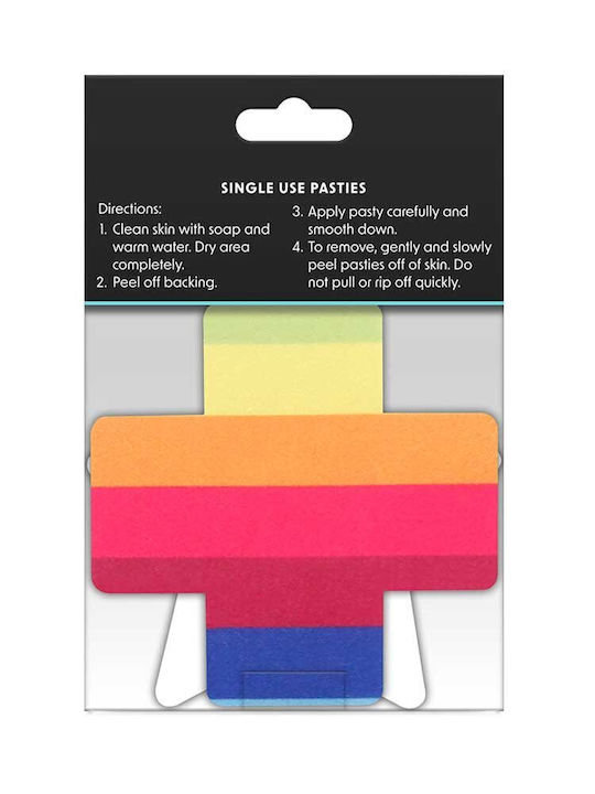 Ns Novelties Pretty Pasties Pride Cross & Star Nipple Covers Rainbow