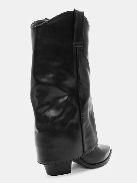 Luigi Wildleder Damenstiefel Cowboy mit hohem Absatz Schwarz