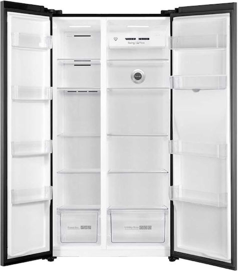 Muhler Side-by-Side Kühlschrank 531Es NoFrost H176.8xB92xT73.5cm. Schwarz NF776SBSIE