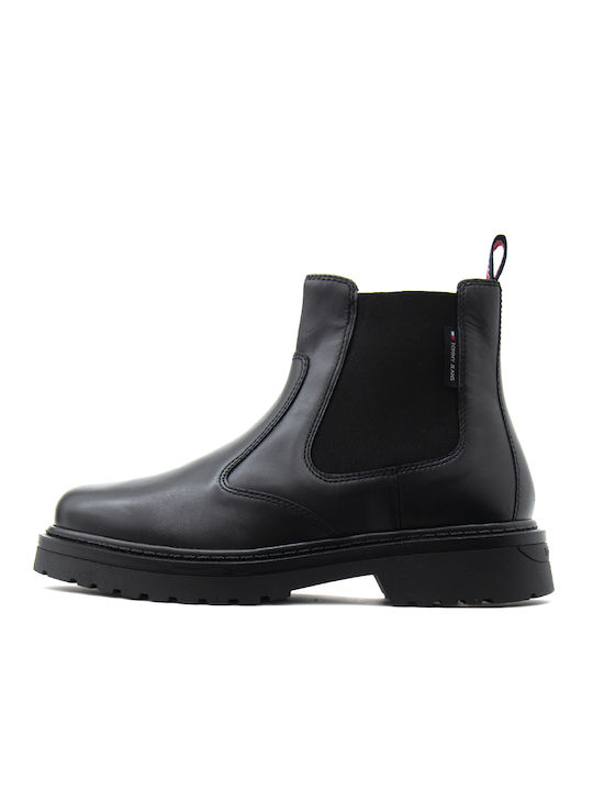 Tommy Hilfiger Piele Negru Ghete Chelsea