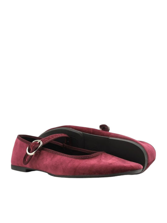 Pantofi balerini pentru femei in Burgundy Culori