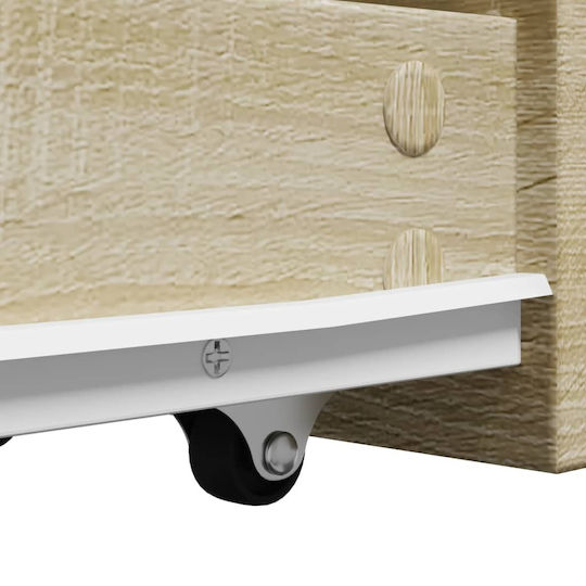 vidaXL Wall Hung Cabinet Bathroom Column Cabinet L22xD41xH135cm Sonoma