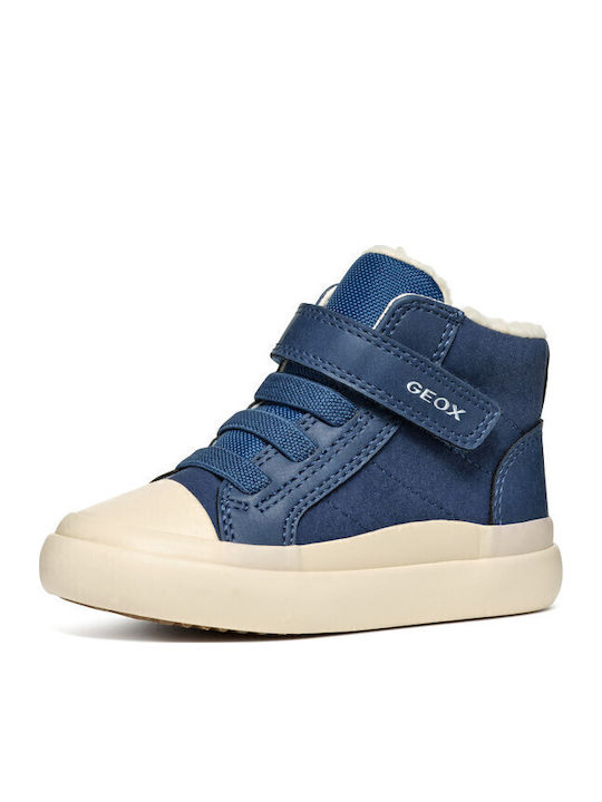 B Gisli Παιδικά Sneakers High Ανατομικά με Σκρατς Μπλε
